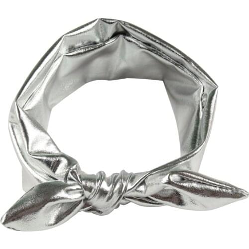 Gold Silver Solid Baby Rabbit Ears Knotted Headwear Halloween Headband For Girls Hair Accessories Holiday Party