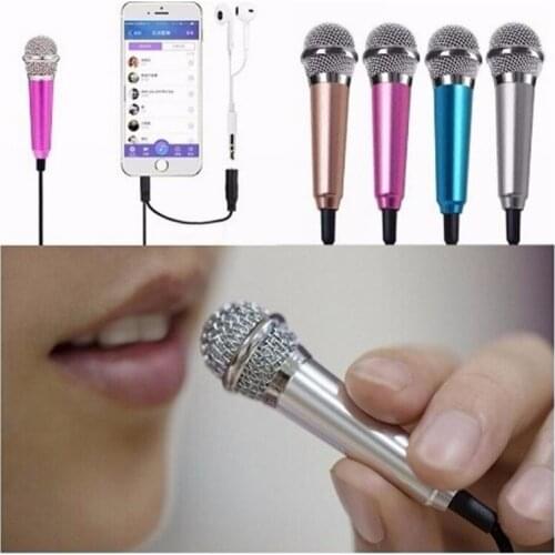 Liser Multi-Color Universal Mobile Phone Mini Microphone Beautiful Metal Small Microphone With Adapter
