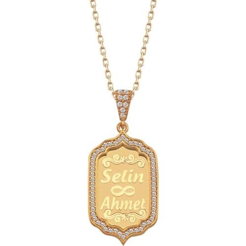 Name Post Silver Locket Necklace DN268