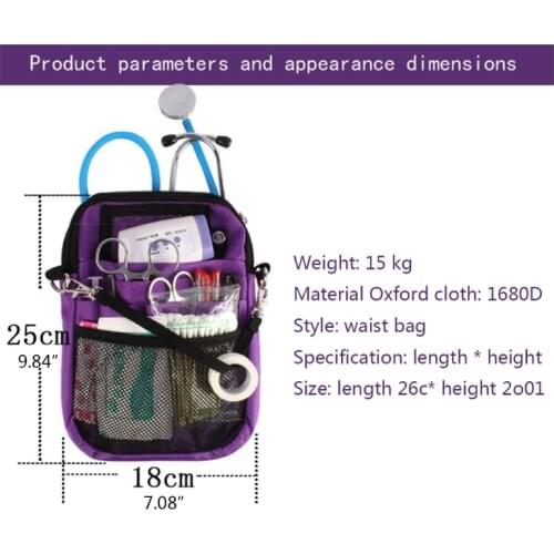Nursing Bag for Nurse with Tape Holder Multi Compartment Belt Pouch Fanny Pack Waist Tools Stethoscopes Other Supplies