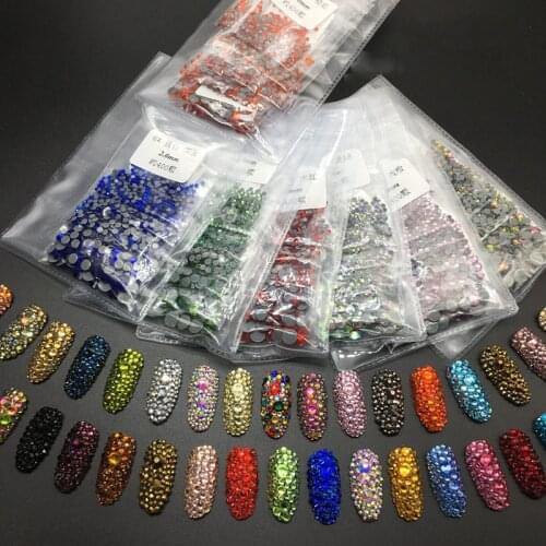 Swarovsky 28 Colors All Sizes 40Colors Crystal AB Hotfix Rhinestones Glass Strass Hotfix Iron On Rhinestones For Nail Art Sewing