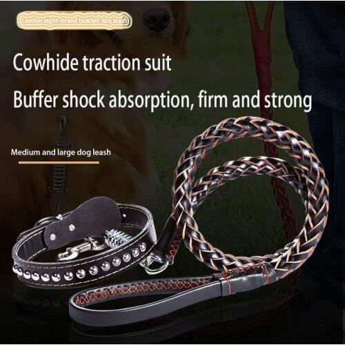 Dog Rope Chain Traction Rope Large And Medium Sized Dogs Walking The Dog Rope Tether Traction Rope With Collar Suit Pet Supplies