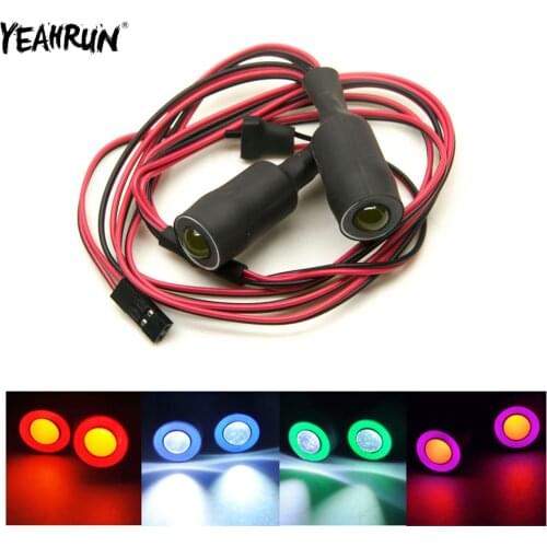 YEAHRUN RC LED Light 13mm Night Headlamps Headlights For 1/10 Axial SCX10 90046 Traxxas CC01 RC Model Crawler Car