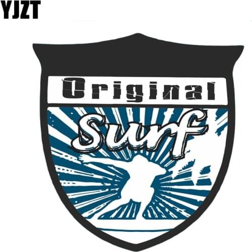 YJZT 14.7CM*15.2CM Interesting sports surfing Original surf Decal PVC Motorcycle Car Sticker 11-00762
