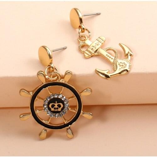 Drop Earrings/Ear Stud ZA 2021 Hot Cake with Metal Cool Rudder Appearance Gold Color Lovely Pirate Crew