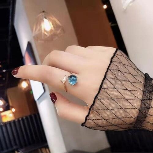 New Fashion Silver Simple Temperament Ring Creative Personality Sweet Fishtail Adjustable Ring For Women Fine Jewelry Wholesale