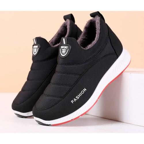 Big plus size 43 44 unisex winter snow boots womens velvet warm shoes comfort sneakers outdoor ankle boots