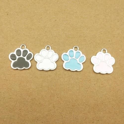 10pcs 15x17mm bear footprint charm claw paw for jewelry making earring pendant fashion charm bracelet charm metal pendant