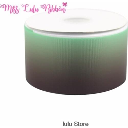 3"75mm gradient color changed printed grosgrain ribbon and bows diy handmade hair bows gift wrap 50 yards 38mm 50mm 25mm