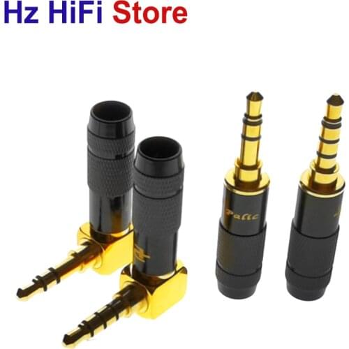 3PCS 24k High quality Gold plated 3.5mm Stereo 3 4 Pole Male Plug Audio Connector Solder DIY HIFI