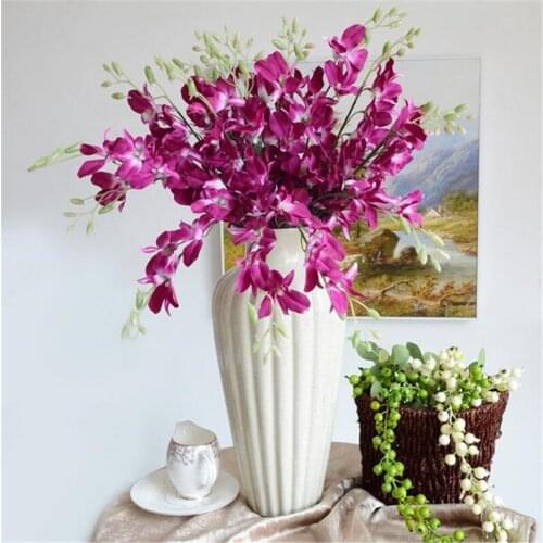 3PCS/Lot Vivid Fake Flowers Small Cattleya Household Home Wedding Party Decoration Flowers White Green Purple Artificial Flowers