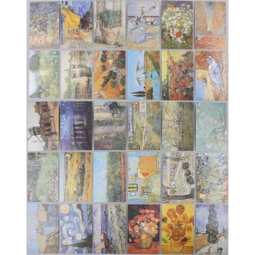 30 Sheets Famous Person Paintings Retro Vintage Postcard Christmas Gift Card Wish Poster Cards