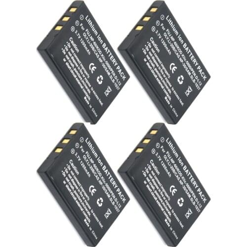 4pcs 1200mAh 3.7v FNP-60 NP60 Camera Li-ion Battery Pack Akku for FUJIFILM FUJI FinePix M603 F410 F401 F601 50i Zoom
