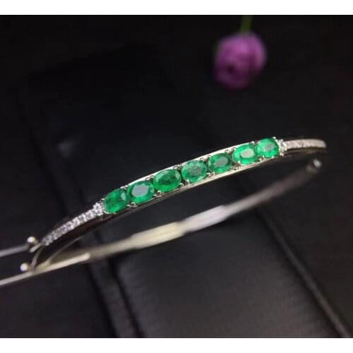 Simple atmosphere, natural emerald bracelet, handmade, good quality, 925 silver new store seeking attention