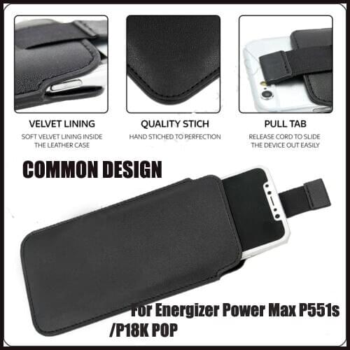 Casteel PU Leather Case For Energizer power max p551s p18k pop Pull Tab Sleeve Pouch Bag Case Cover
