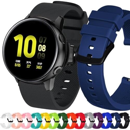 For Samsung galaxy watch Active 2 40mm 44mm Band Silicone Wrist Watchbands Bracelet 20mm Watch Strap For galaxy watch 3 41mm