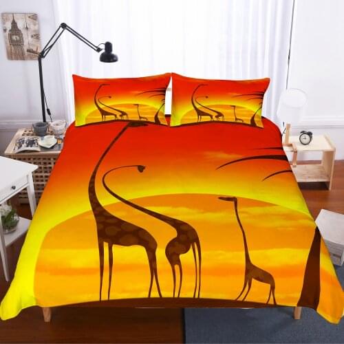 Giraffe Pattern 3D Printing Home Bedding Worsted Quilt Cover Bedding Winter Full King Size Single Queen Bed Cover