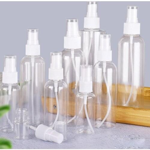 2020 New Portable small Transparent Plastic Empty Spray Bottle Refillable Bottles 60ml,80ml,100ml,120ml,150ml,200ml,250ml