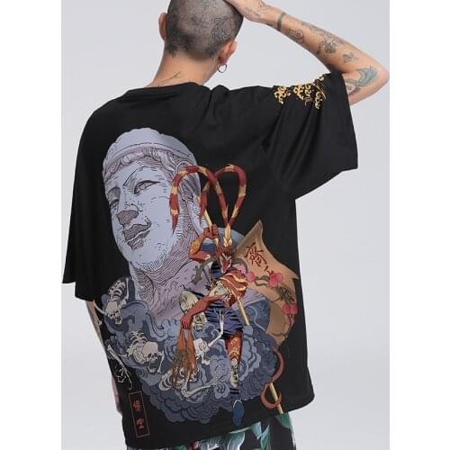 Men Hip Hop T Shirt 2021 Asian Streetwear Japanese Sakura Tshirt Short Sleeve Cotton Summer Harajuku T-Shirt Japan Style ZZ442