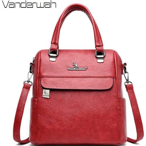 High Quality Leather Backpack Casual Female Shoulder Bag for Women 2020 Travel Backpacks for School Teenagers Girls Sac A Dos