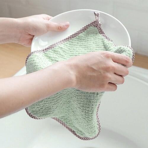 Kitchen Cleaning Rag Double-sided Strong Water-absorbing Non-oily Dish Towel Dry And Wet Scouring Pad Non-stick Oil Hand Towel