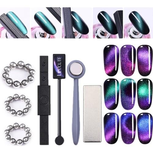 LILYCUTE Double Head Eye Cat Magnet Stick Strong 3D Effect for Magnetic UV Gel Polish Round Square Shape Nail Art Tool