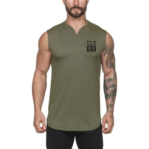 New Mens Sports Gym Casual Workout Tank Top Musculation Clothing Bodybuilding Fitness Breathable Singlets Sleeveless V-Neck Vest