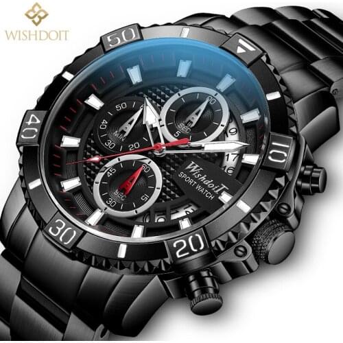2021Fashion Mens Watches Luxury Stainless Steel Waterproof Quartz Watch Men Top Brand Business Chronograph Relogio Masculino