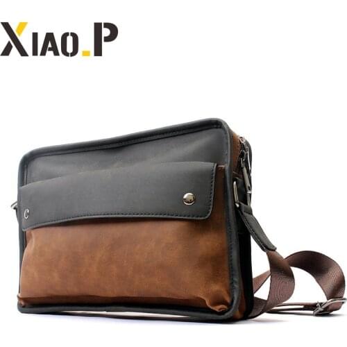 Fashion style men messenger bags vintage pu leather bag briefcase man crossbody bags casual business shoulder bags