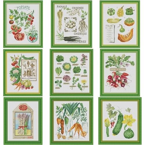 Vegetable series patterns counted 11CT 14CT 18CT Cross Stitch Sets DIY Chinese Cross-stitch Kits Embroidery Needlework