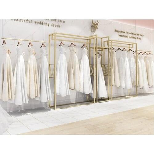 New wedding dress hanging hanger studio dress cheongsam special display rack ironwork wall hanging hanger combination