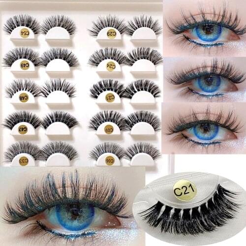 NEW 3D Clear Band Mink False Eyelashes Natural Volume Strip Eyelash Handmade Fake Lashes 20mm Faux Mink Eyelash Extension