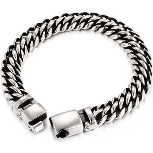 New Designer Fashion Jewelry Classical Gold/Rose Gold Colour Double Bracelet Bangle For Mens Chain Bracelet Best Gifts