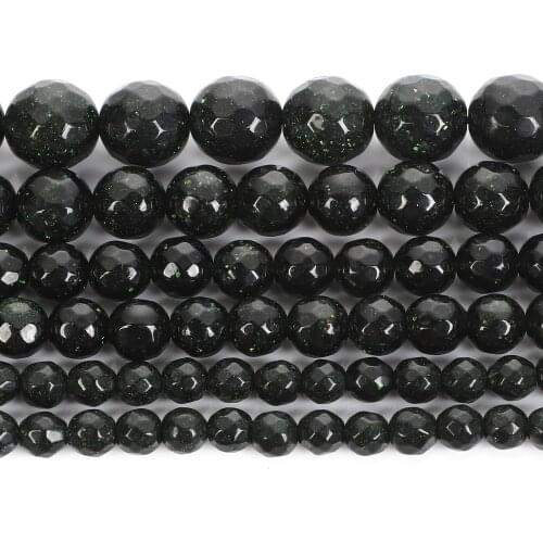 Natural Stone Faceted Green SandStone Charm Round Loose Beads For Jewelry Making For Needlework Beads Strand 4/6/8/10/12 MM