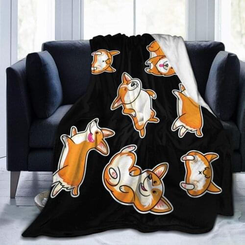 Corgi Dog More Love Blanket Flannel Throw Lightweight Cozy Couch Bed Soft and Warm Plush Quilt 60"x50"for Teens