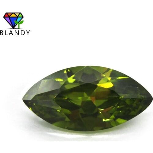 Wholesale Price 5A Peridot 1.5x3~10x20mm Marquise Shape Olive Cubic Zirconia Stone Synthetic Gems CZ stone For Jewelry