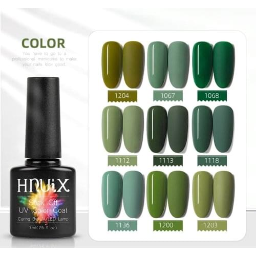 7mlTop Coat UV Nail Polish Matte Color Gel Nail Polish Dissolvable Green Series Nail Paint Semi-Permanent Manicure Gel