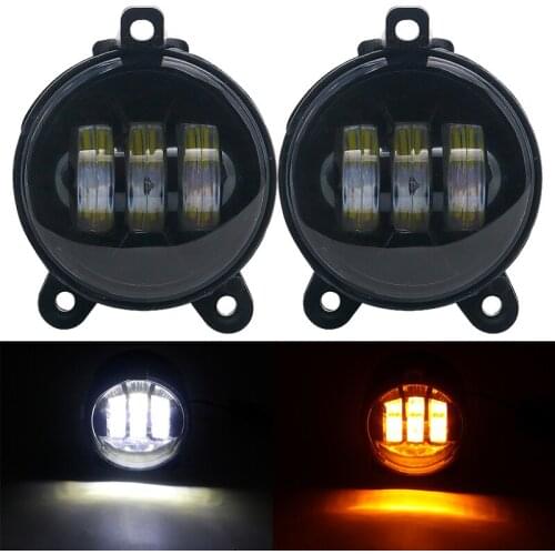 2 LED Fog Lights for Lada Niva for Priora Fog Light for Chevrolet fog Passing Lights for Gazelle LED DRL White Amber Turn Signal