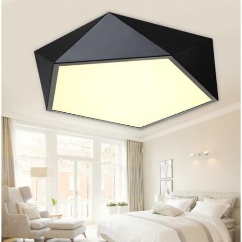 Nordic fashion simple LED ceiling lamp, geometric lamp living room bedroom study lamp creative art black and white lamps