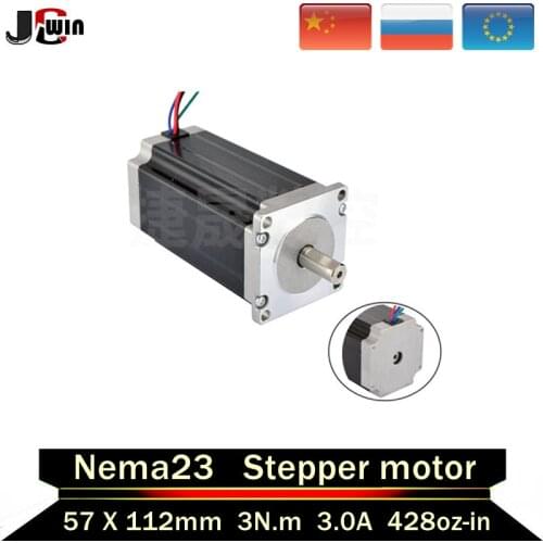 Fast shipping！NEMA23 stepper motor 57x112mm 4-lead 3N.m motor de passo 428Oz-in for 3D printer for CNC engraving milling machine