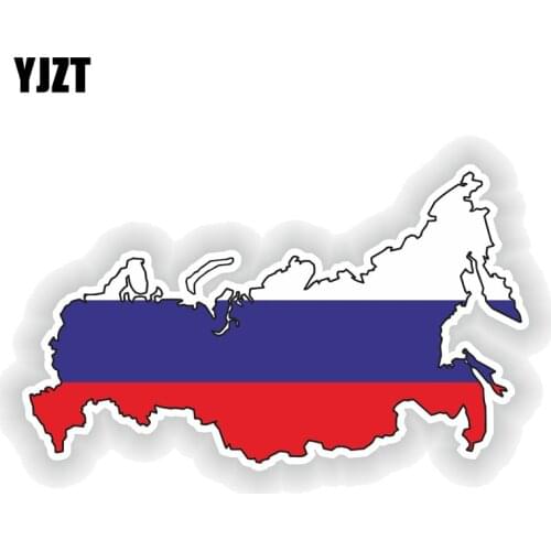 YJZT 17CM*10CM Accessoreis Car Sticker Russia SILHOUETTE FLAG Stickers Decal 6-0163
