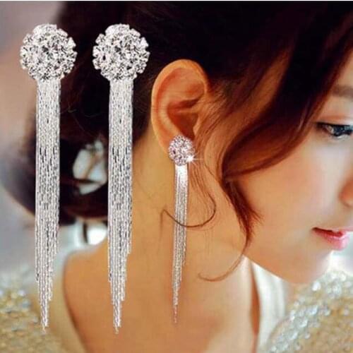 Oorbellen New Fashion Jewelry Personality Temperament Crystal Tassel Bride Earrings Long Earrings For Women Statement Earrings