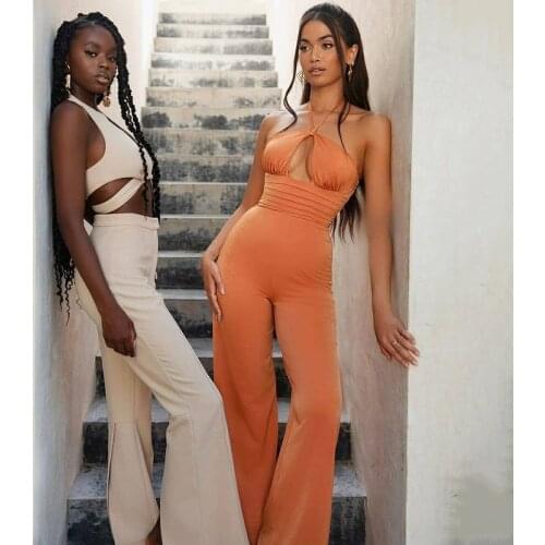 Jumpsuit Women Rompers Playsuits Overall Pantalon Pour Femme Outfit White Combinasion Sexy Wide Leg Capris Summer Clubwear Beach