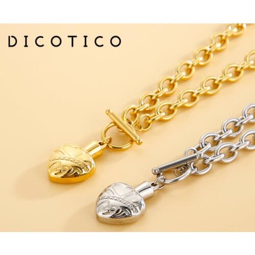Heart Chain Necklace For Women Gold Color Stainless Steel Korean Pop Mujer Collar Women Choker Wedding Jewelry Wholesale Items