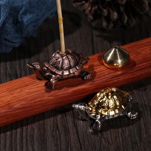 1PC Mini Traditional Incense Holder Copper Censer Ash Catcher Joss-stick inserted Buddhism Gadgets Cafe Ornament Home Decor