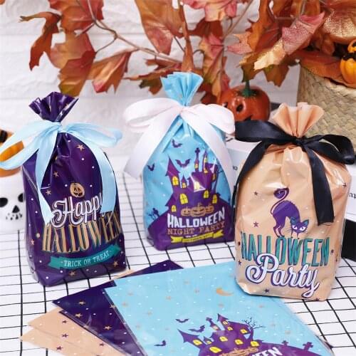 10pcs Halloween Candy Bags Cute Gift Bag Trick or Treat Kids Gift Pumpkin Bat Candy Boxes Halloween Party Decoration Supplies