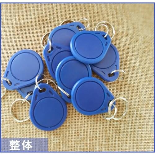 100pcs/lot RFID Keyfobs 13.56Mhz ISO 14443A M1 1K S50 Compatible FM11RF08 Blue Color