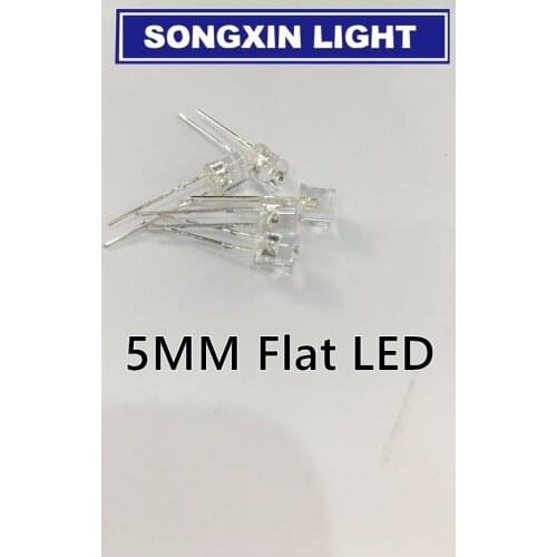 1000pcs Flat Top 5mm Blue LED Diode Light Water Clear 5 mm Ultra Bright Wide Angle Light-Emitting Diode LED Lamp Through Hole