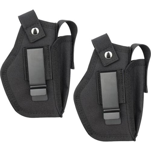 2pcs Universal Tactical Gun Holster Concealed Carry Holsters Belt Metal Clip IWB OWB Airsoft Gun Bag for All Size Handguns