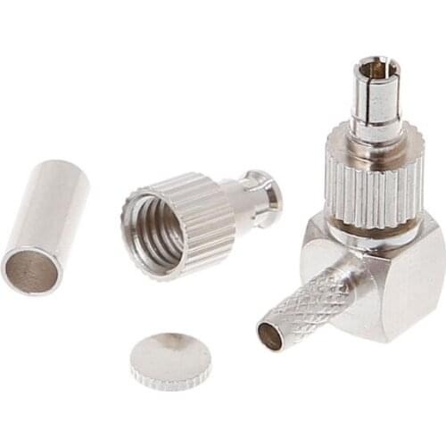 2-In-1 TS9/CRC9 Male Right Angle RF Connector Coaxial Adapter for RG174/178/316 LMR100